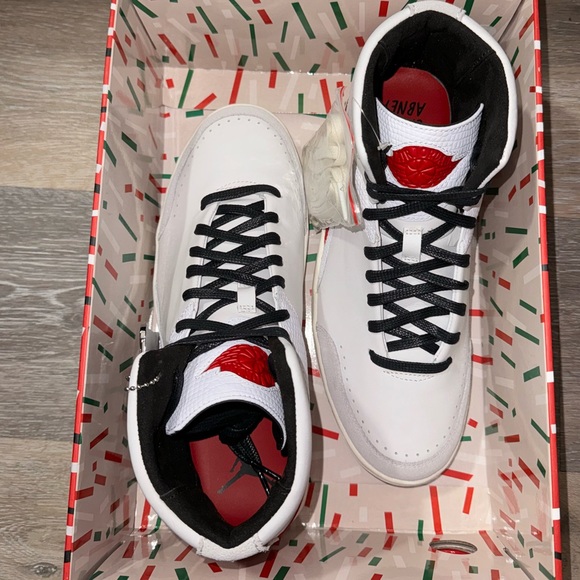 Men’s Air Jordan 2 Retro Nina Chanel Abney White Red - Picture 3 of 5